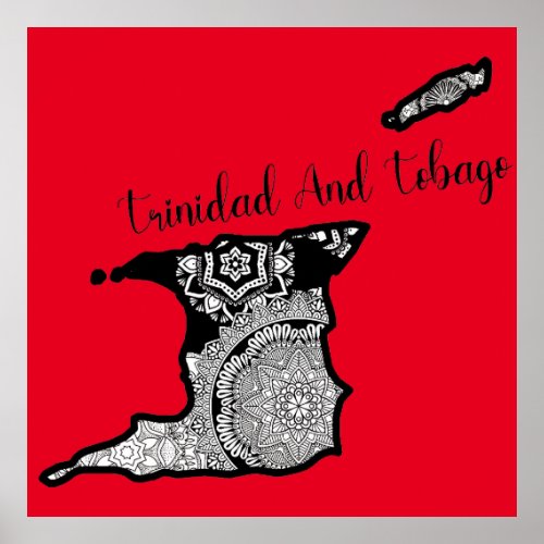 Trinidad and Tobago Map Travel  Poster