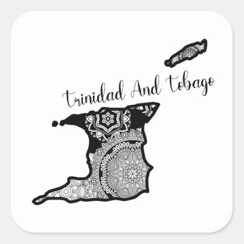Trinidad and Tobago Map Travel  Square Sticker