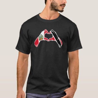 Trinidad And Tobago Peru Flag Heart Mix Heritage 1 T-Shirt