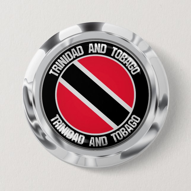 Trinidad and Tobago  Round Emblem Button (Front)