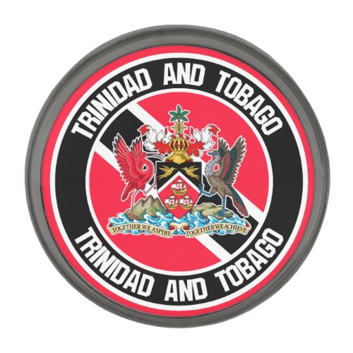 Trinidad and Tobago Round Emblem Gunmetal Finish Lapel Pin