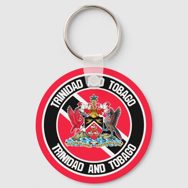 Trinidad and Tobago Round Emblem Keychain (Front)