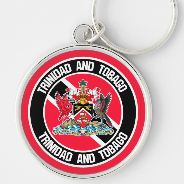 Trinidad and Tobago Round Emblem Keychain (Front)