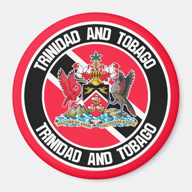 Trinidad and Tobago Round Emblem Magnet (Front)