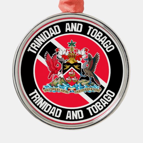Trinidad and Tobago Round Emblem Metal Ornament