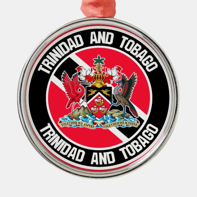 Trinidad and Tobago Round Emblem Metal Ornament (Front)