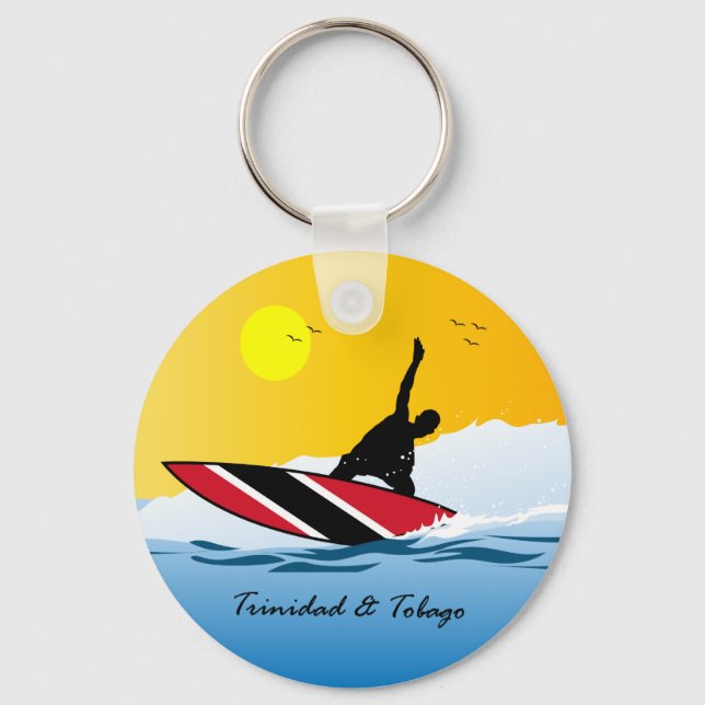 Trinidad and Tobago Toco Surfing Keychain (Front)