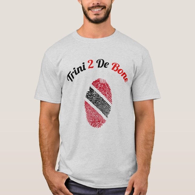 Trinidad and Tobago Trini 2 De Bone Fingerprint T-Shirt (Front)