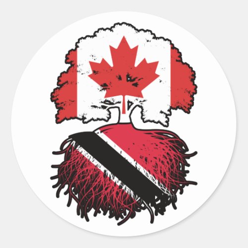 Trinidad and Tobago Trinidadian Canadian Canada Classic Round Sticker