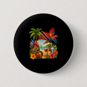 Trinidad And Togo Caribbean Vacation Trinidad Flag Button