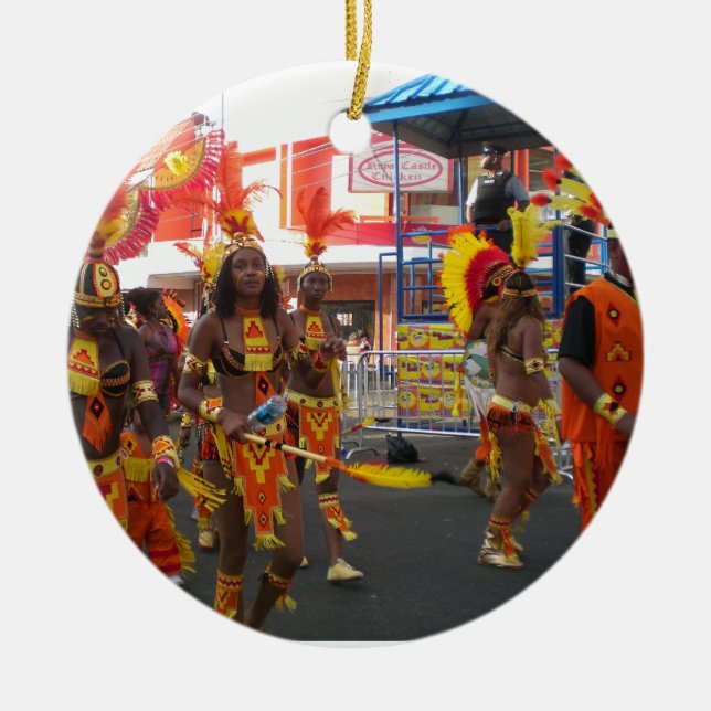 Trinidad Carnival Ceramic Ornament (Front)