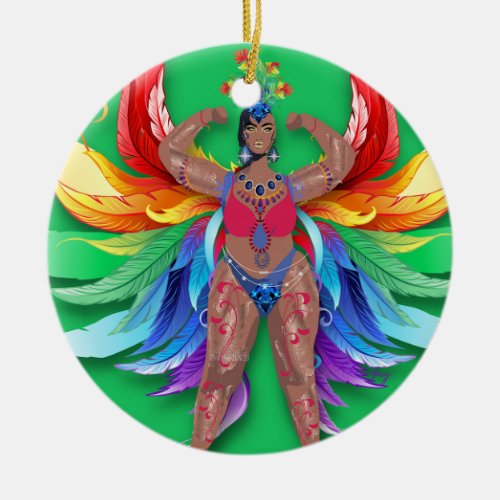 Trinidad Carnival Queen _ Tropical Poster Ornament