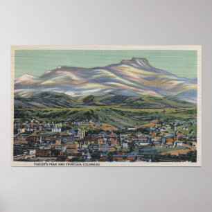 Trinidad, Colorado - Fisher's Peak and City Poster