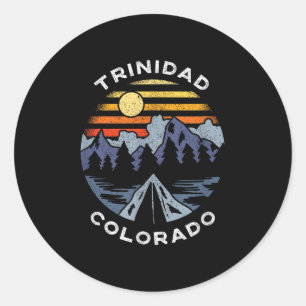 Trinidad Colorado Mountains Vacation Camping Souve Classic Round Sticker