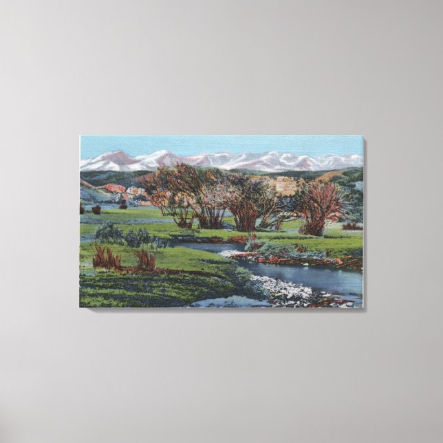 Trinidad, Colorado - Snowy Range & Valley View Canvas Print (Front)