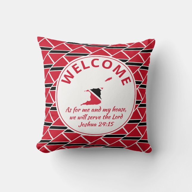 TRINIDAD Custom Christian Welcome Throw Pillow (Front)