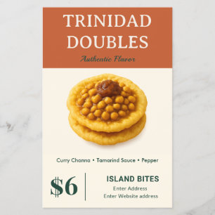 Trinidad Doubles Authentic Flavor Small Business Flyer