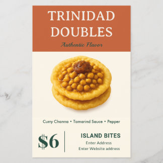 Trinidad Doubles Authentic Flavor Small Business Flyer