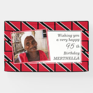TRINIDAD FLAG 95th Birthday Any Age Photo Banner