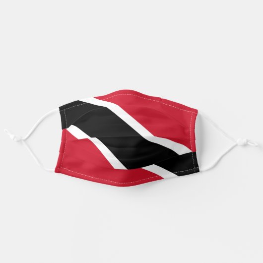 Trinidad Flag Cloth Face Mask (Front, Unfolded)