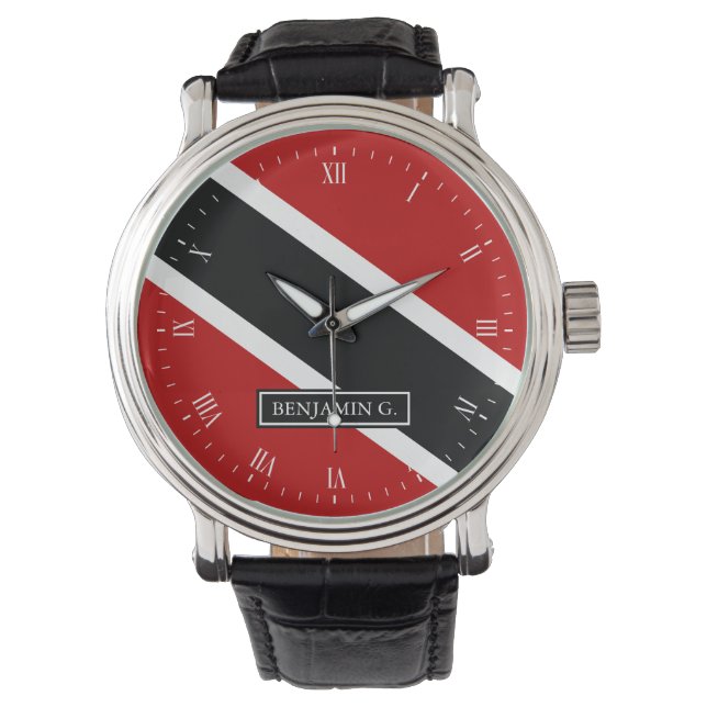 Trinidad Flag Custom Name Watch (Front)