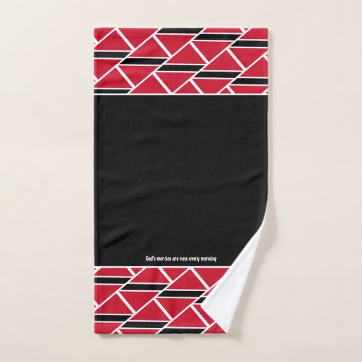 TRINIDAD FLAG Customized Scripture BLACK Trini Bath Towel Set Zazzle