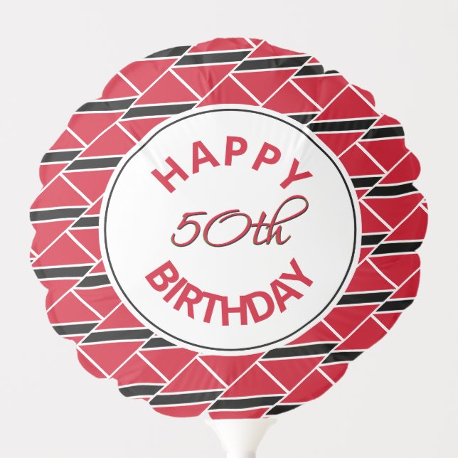 TRINIDAD FLAG Happy 50th Birthday Customized Balloon (Front)