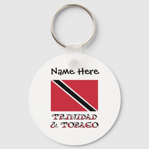 Trinidad Flag Trinidad and Tobago Personalized  Ke Keychain