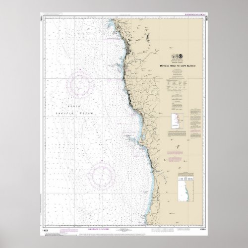 Trinidad Head to Cape Blanco Nautical Chart 18600