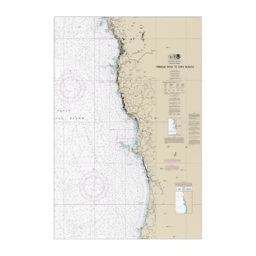 Trinidad Head to Cape Blanco Nautical Chart 18600 Acrylic Print