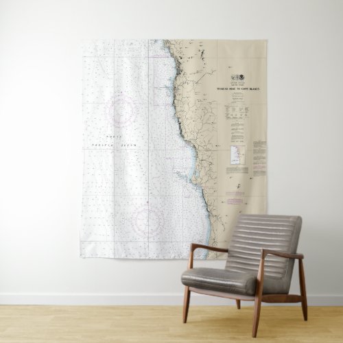 Trinidad Head to Cape Blanco Nautical Chart 18600 Tapestry