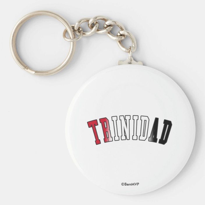 Trinidad in National Flag Colors Keychain