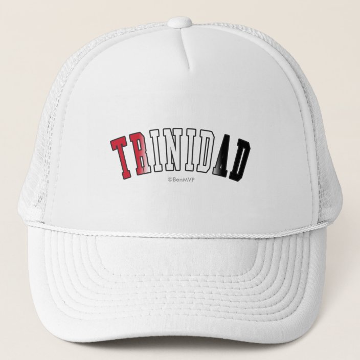 Trinidad in National Flag Colors Mesh Hat