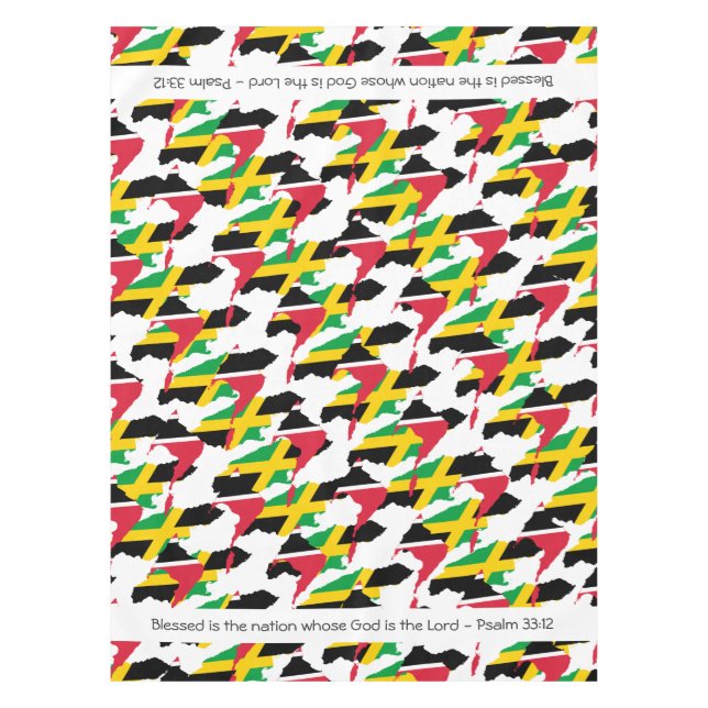 TRINIDAD JAMAICA Flag Customized Scripture Tablecloth (Front)
