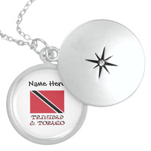 Trinidad Tobago and Trinidadian Flag Personalized Locket Necklace
