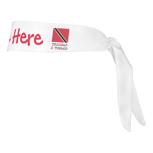Trinidad Tobago and Trinidadian Flag Red Personal Tie Headband (Rotate 90)