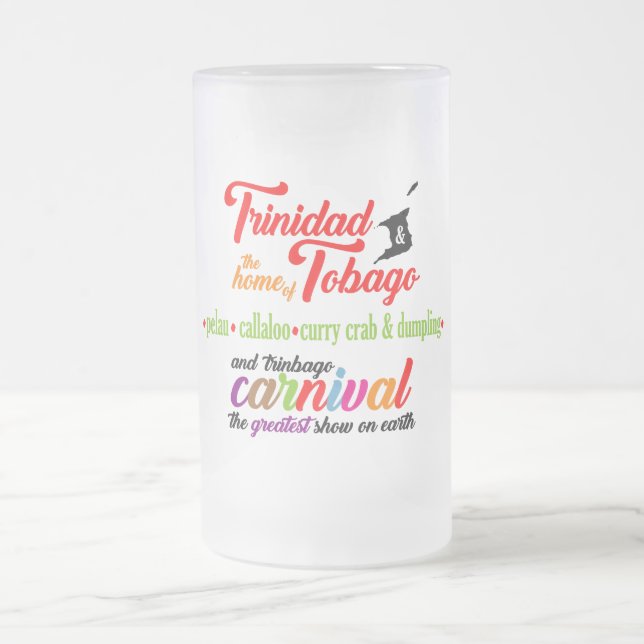 Trinidad & Tobago Carnival and Our Favorite Dishes Frosted Glass Beer Mug (Center)