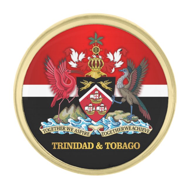 Trinidad & Tobago COA Gold Finish Lapel Pin (Front)