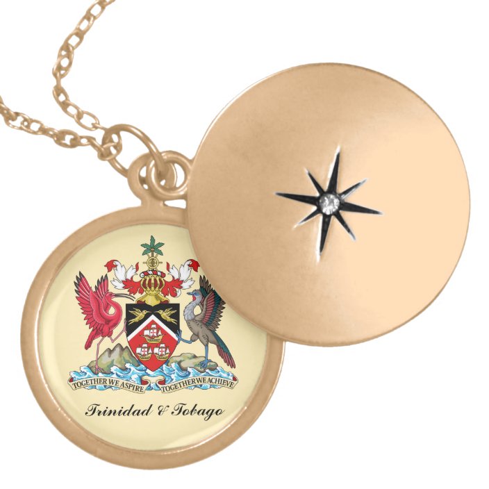 Trinidad Tobago Coat Of Arms Gold Plated Necklace Zazzle Com - Trinidad Gold Pendant