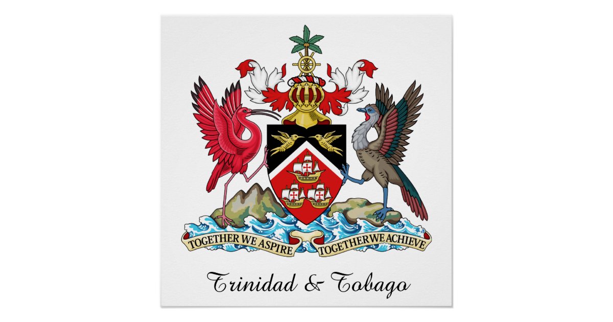 Trinidad Tobago Coat Of Arms Poster Zazzle Com