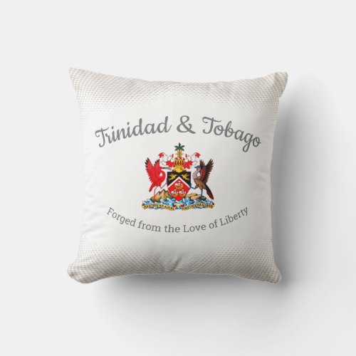Trinidad  Tobago Coat of Arms with Dot Pattern Throw Pillow