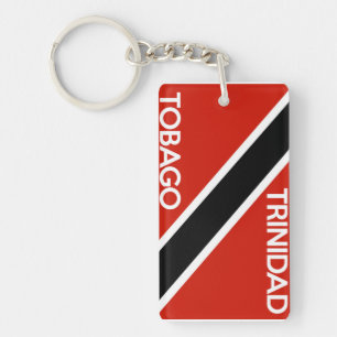trinidad tobago country flag text name keychain