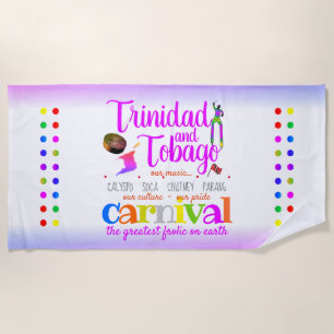 Trinidad & Tobago Culture Pride Carnival - WHITE Beach Towel