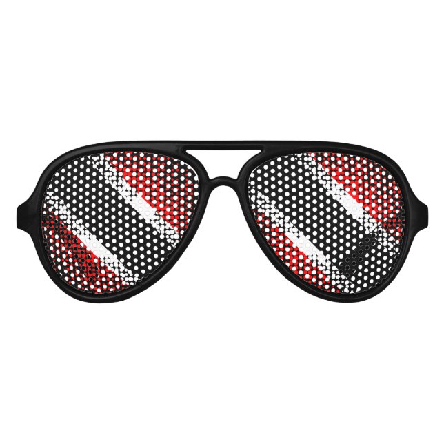 Trinidad & Tobago Dot Pattern Flag Aviator Sunglasses (Front)