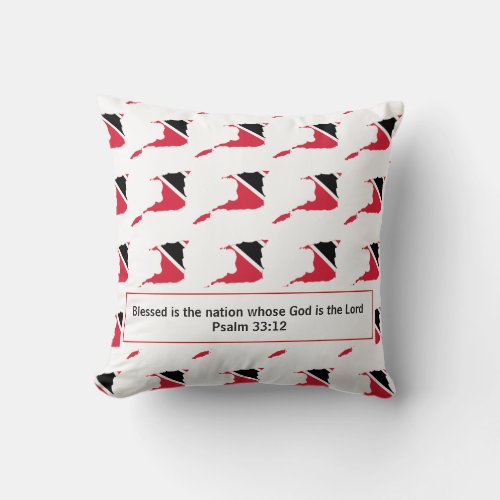 TRINIDAD  TOBAGO Flag Christian Scripture Throw Pillow