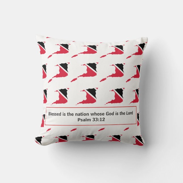 TRINIDAD & TOBAGO Flag Christian Scripture Throw Pillow (Front)