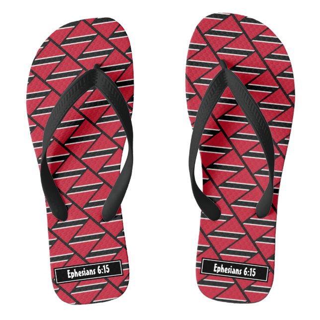 TRINIDAD TOBAGO FLAG Custom Scripture Carnival Flip Flops (Footbed)