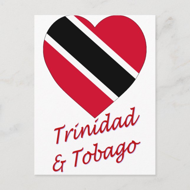 Trinidad & Tobago Flag Heart Postcard (Front)