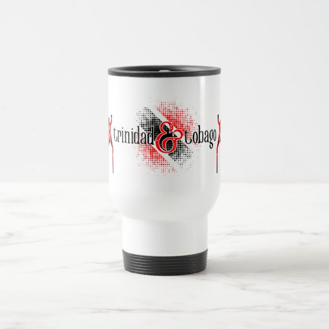 Trinidad & Tobago Flag in Dot Pattern Travel Mug (Center)