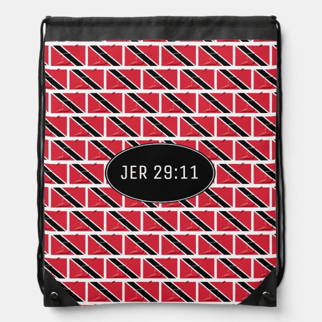 TRINIDAD TOBAGO FLAG | JER 29:11 | Trinidadian Drawstring Bag (Front)
